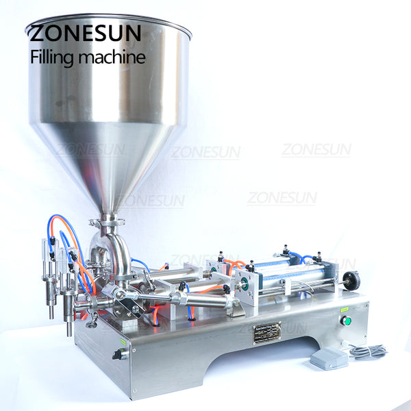 ZONESUN ZS-GY2 Semi-automatic Pneumatic 2 Nozzles Paste Liquid Filling Machine