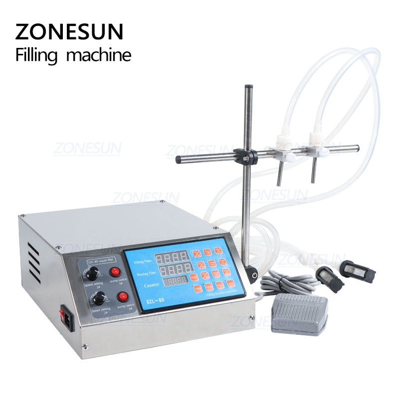ZONESUN 2 Nozzles Peristaltic Pump Vial Liquid Filling Machine