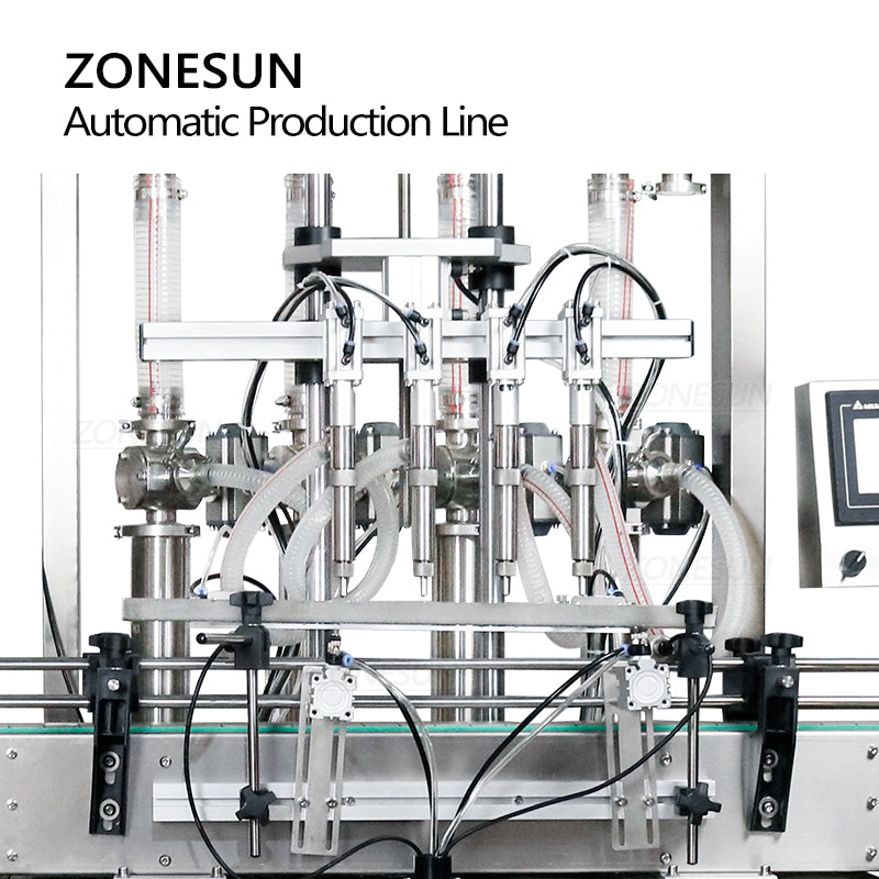 ZONESUN Full Automatic Pneumatic Paste Liquid Filling Capping Round Bottle Labeling Machine