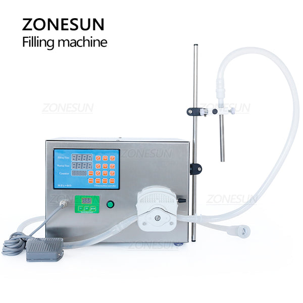 ZONESUN Small Automatic Peristaltic Pump Liquid Filling Machine With Waterproof Conveyor