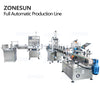 ZONESUN 4 Nozzles Liquid Filling Capping And Round Bottle Labeling  Production Line