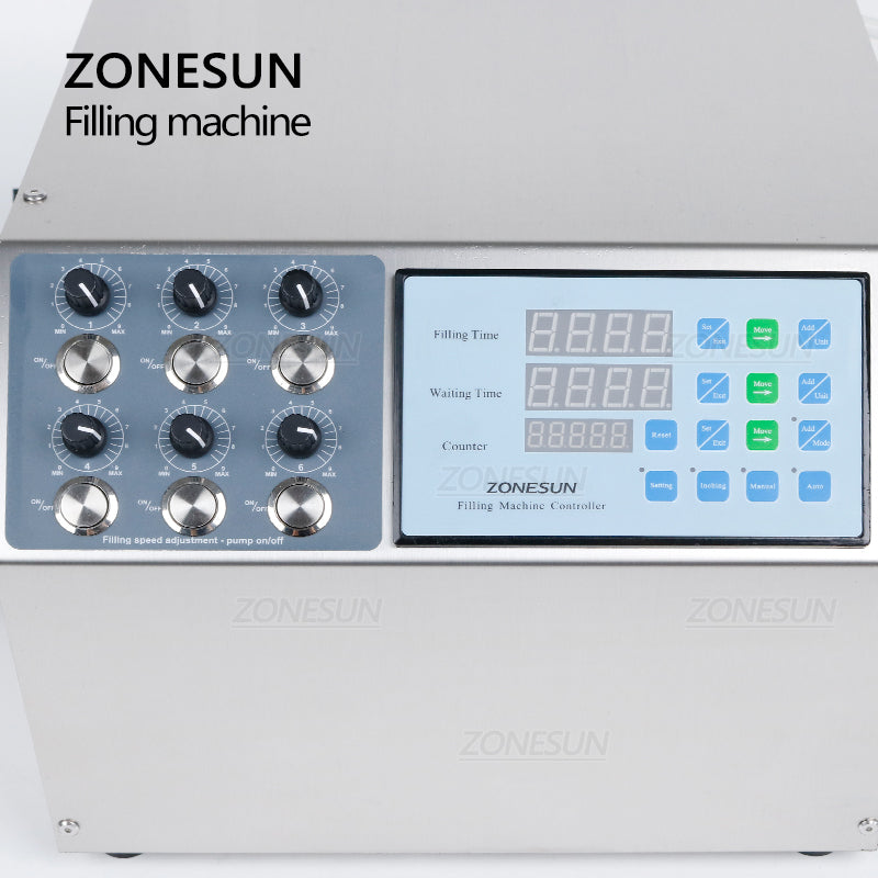 ZONESUN ZS-DPYT6P Semi Automatic 6 Nozzles Diaphragm Pump Liquid Filling Machine