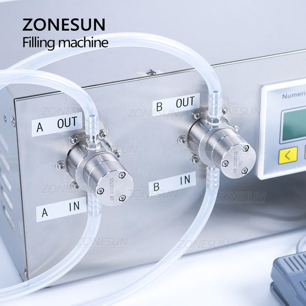 ZONESUN ZS-MP252W 50-3500ml 2 Heads Magnetic Pump Liquid Filling And Weighing Machine