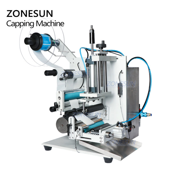 ZONESUN ZS-TB100 Semi Automatic Round Bottle Single Double Sides Labeling Machine