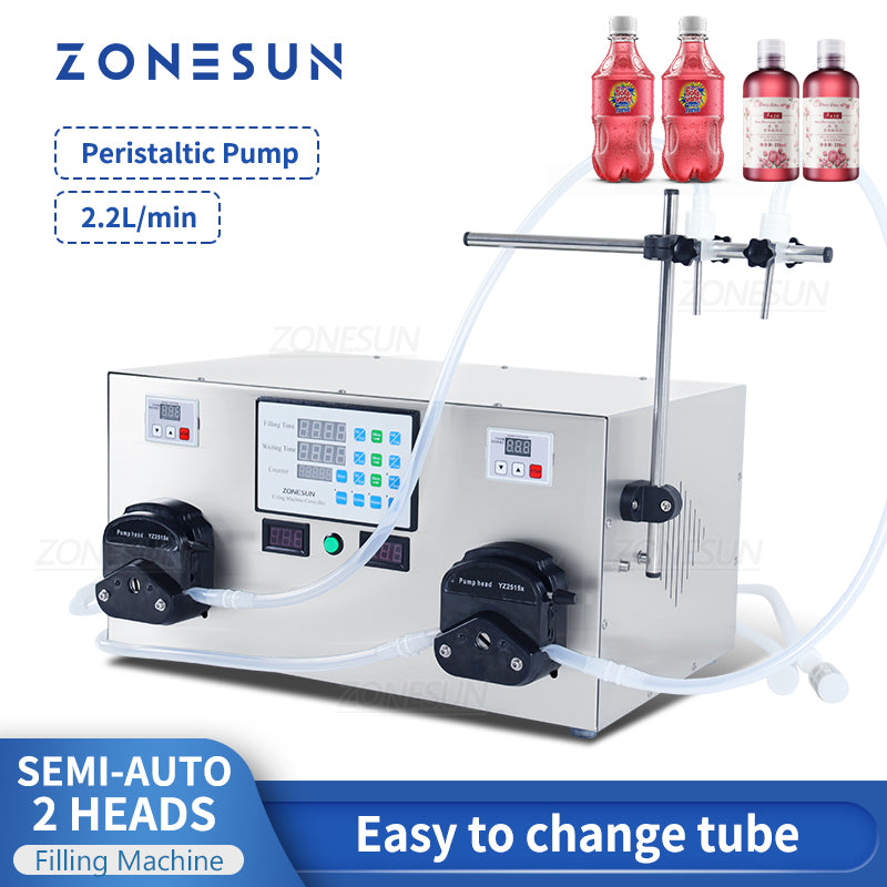 ZONESUN ZS-YTPP2 2 Nozzles Peristaltic Pump Liquid Filling Machine