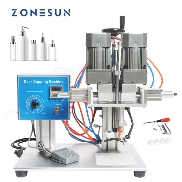 ZONESUN 20-60mm Desktop Pneumatic Semi-automatic Capping Machine