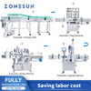 ZONESUN ZS-FAL180X4 4 Diving Nozzles Magnetic Pump Liquid Filling Capping Round Bottle Labeling Production Line