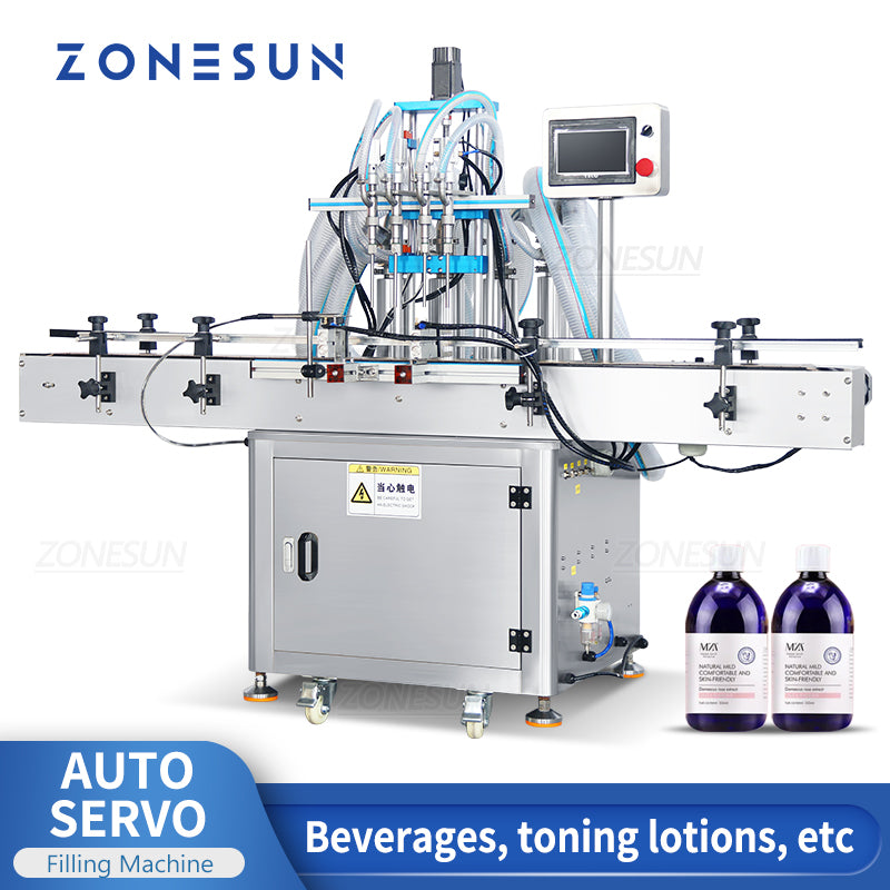 ZONESUN ZS-SV4HS 4 Nozzles Servo Piston Pump Liquid Filling Machine