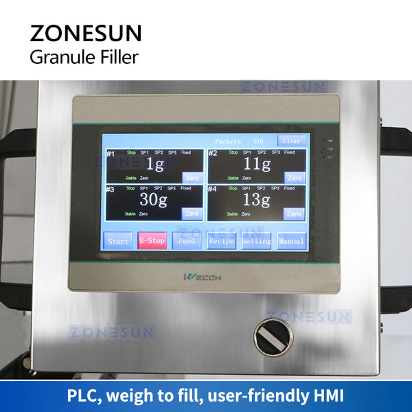 ZONESUN ZS-GW4 Automatic 4 Heads Granule Weighing Filling Machine