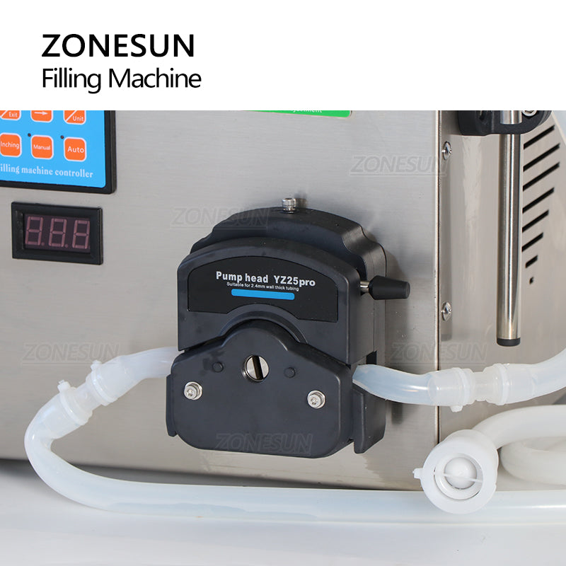 ZONESUN Semi-automatic 2 Nozzles Peristaltic Pump Liquid Filling Machine