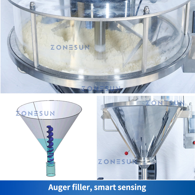 ZONESUN ZS-FM5A Servo Motor Automatic Auger Powder Feeding Filling Machine