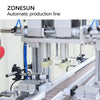 ZONESUN Full Automatic Paste Filling Screw Capping Round Bottle Labeling Machine with Unscrabler Production Line