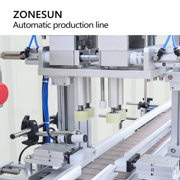 ZONESUN Full Automatic Paste Filling Screw Capping Round Bottle Labeling Machine with Unscrabler Production Line