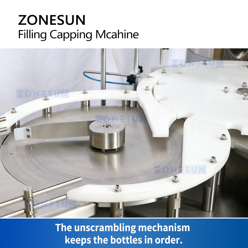 ZONESUN ZS-AFC7A Magnetic Pump Liquid Filling Capping Machine With Cap Feeder