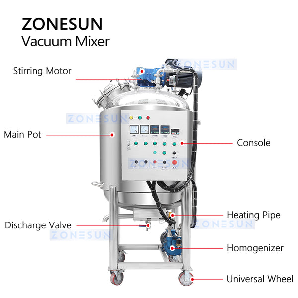 ZONESUN ZS-VM500 Vacuum Heating Mixing Machine