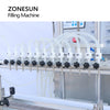 ZONESUN ZS-VTDP12P 12 Nozzles Diaphragm Pump Liquid Filling Machine With Conveyor