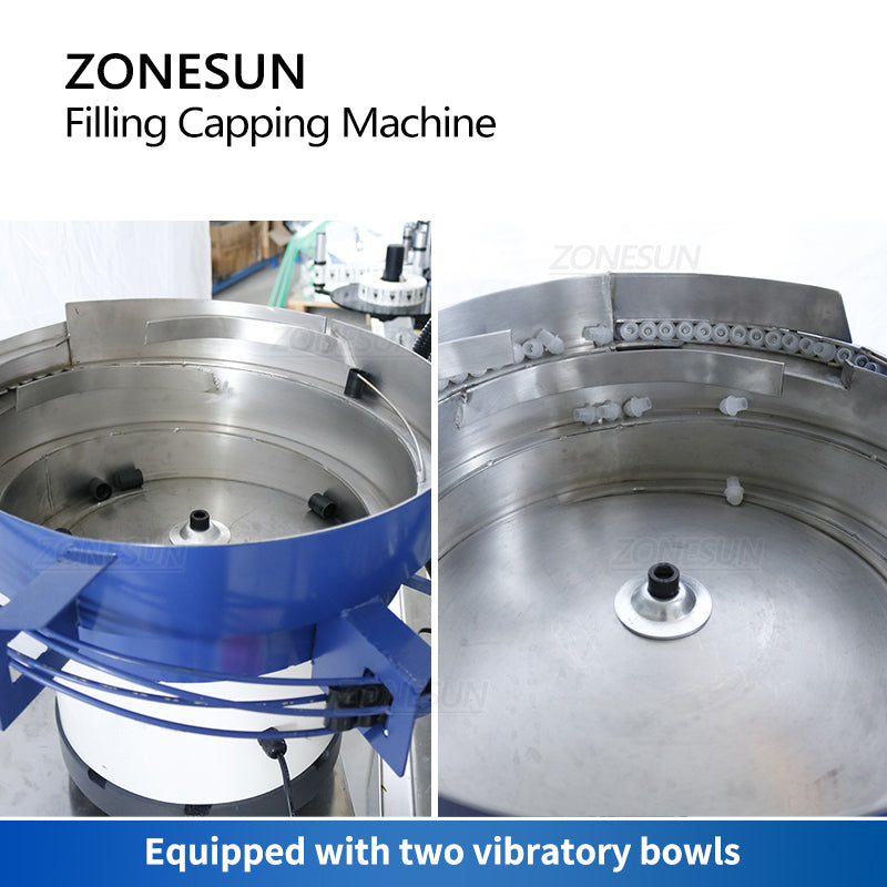 ZONESUN ZS-AFC11 Automatic Roll-on Bottles Magnetic Pump Liquid Filling Capping Machine With Cap Feeder