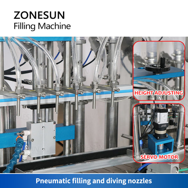 ZONESUN ZS-YT6T-6PX 6 Nozzles Servo Motor Paste Piston Filling Machine