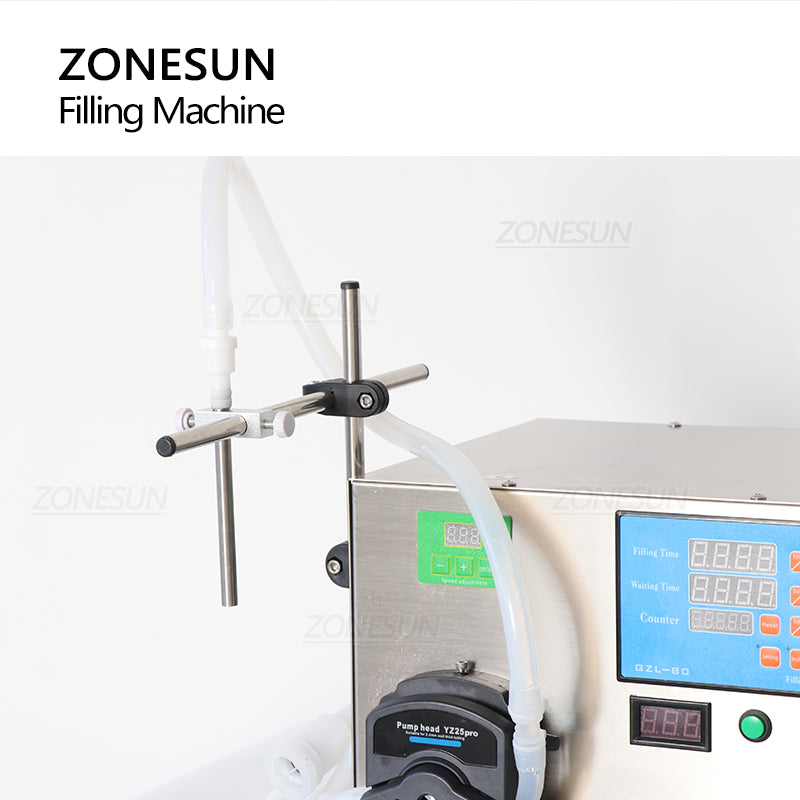 ZONESUN Semi-automatic 2 Nozzles Peristaltic Pump Liquid Filling Machine