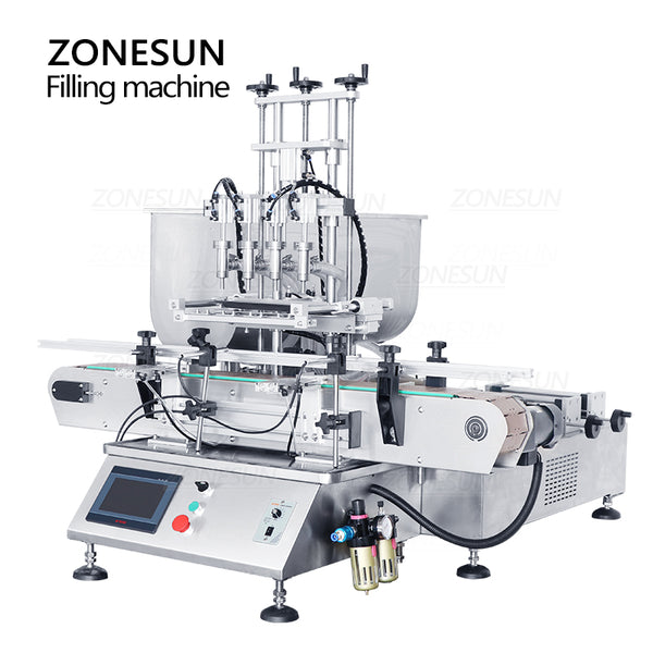 ZONESUN ZS-DTGT4T Pneumatic 4 Nozzles Paste Liquid Filling Machine