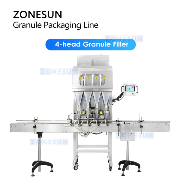 ZONESUN ZS-FAL180X10 Automatic Granule Weighing Filling Capping Labeling Production Line