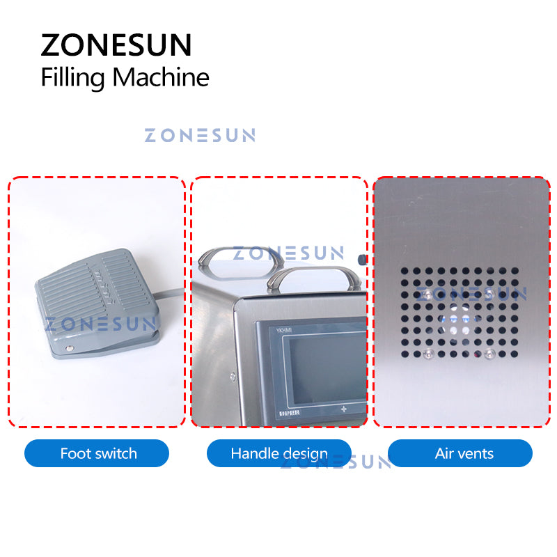 ZONESUN ZS-CPYT1S Single Nozzle Ceramic Pump Liquid Filling Machine