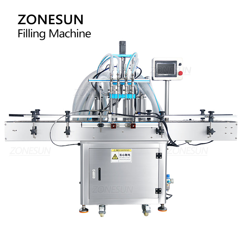 ZONESUN ZS-SV4HS 4 Nozzles Servo Piston Pump Liquid Filling Machine