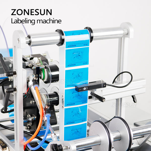 ZONESUN ZS-TB190 Semi-automatic Double Side Round Bottle Labeling Machine With Date Coder