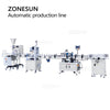 ZONESUN Full Automatic Paste Filling Screw Capping Round Bottle Labeling Machine with Unscrabler Production Line