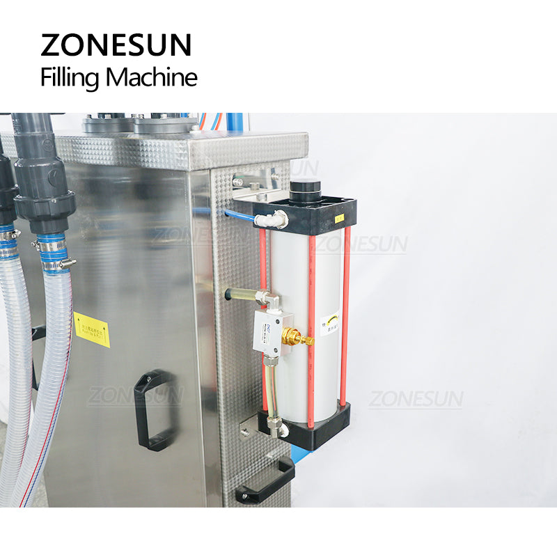 ZONESUN Fully Pneumatic Semi-automatic 2 Nozzles Corrosive Liquid Filling Machine