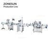 ZONESUN Servo Motor Rotor Pump Paste Filling Screw Capping Round Bottle Labeling Production Line