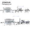 ZONESUN ZS-FAL180Z4 5L Oil Filling Capping Round Flat Bottle Double Labeling Production Line