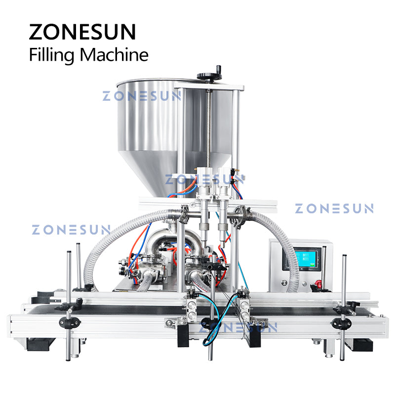 ZONESUN ZS-DTGT2 Automatic 2 Lifting Nozzles Pneumatic Piston Pump Paste Filling Machine