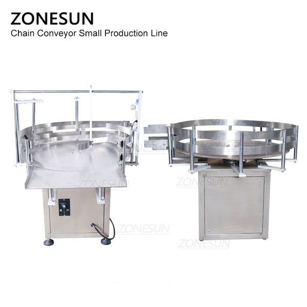 ZONESUN Small Automatic Pneumatic Filling Capping And Flat Labeling  Production Line