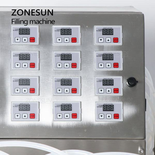 ZONESUN ZS-DPYT12P Semi-automatic 12 Nozzles Diaphragm Pump Liquid Filling Machine
