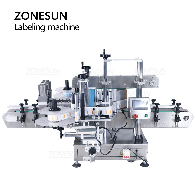 ZONESUN ZS-TB300M Automatic Single / Double Side Square Bottle Labeling Machine