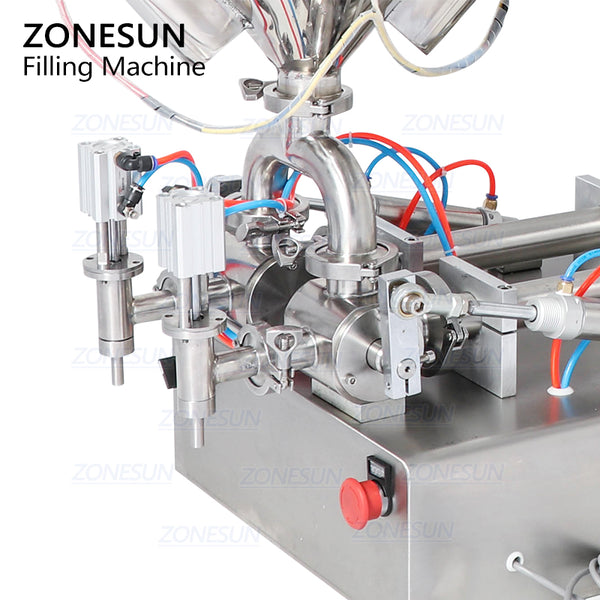 ZONESUN 2 Heads Paste Filling Machine With Mixer And Heater