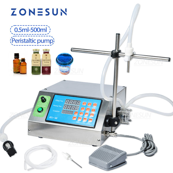 ZONESUN Single Nozzle Peristaltic Pump Liquid Filling Machine