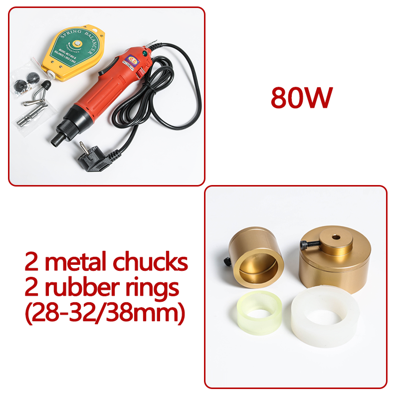 ZONESUN Electric Pneumatic Manual Capping Machine Set - 80W Machine / 28-38mm / 110V - 80W Machine / 28-38mm / 220V