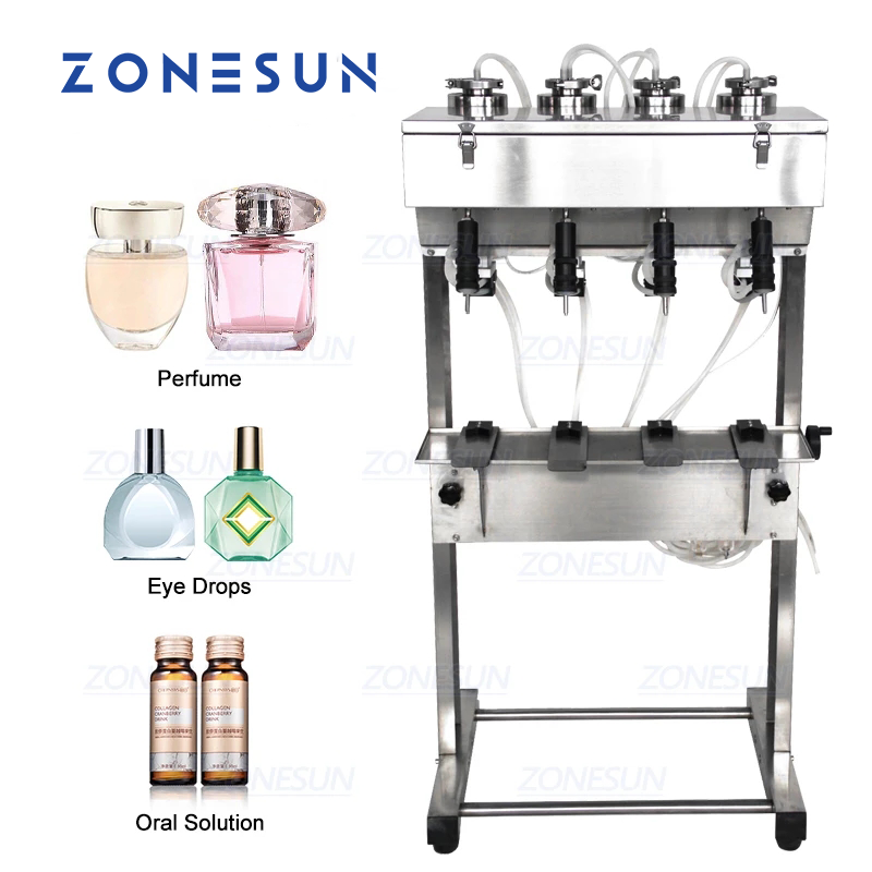 ZONESUN ZS-G400 Pneumatic Vacuum Liquid  Filling Machine Enolmatic Bottle Filler 