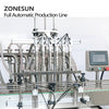 ZONESUN Custom 6 Heads Piston Liquid Filling Capping And Labeling Machine