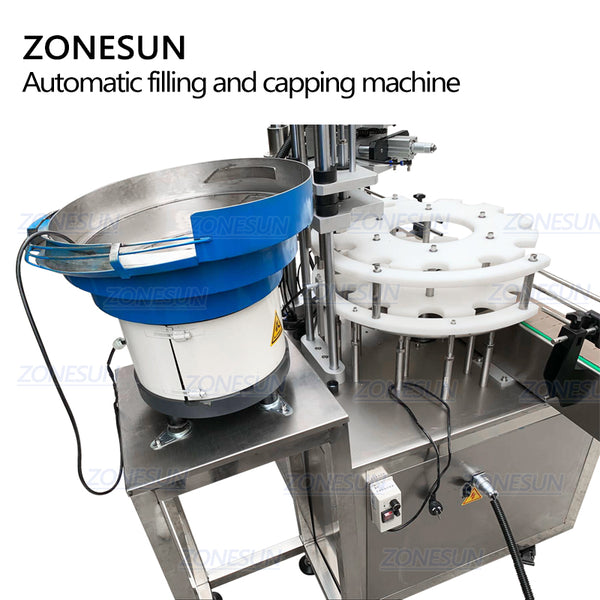 ZONESUN Electric 4 Nozzles Liquid Filling And Capping  Production Line