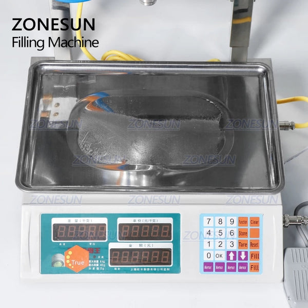 ZONESUN 50-2500g Pneumatic Paste Filling Ang Weighing Machine