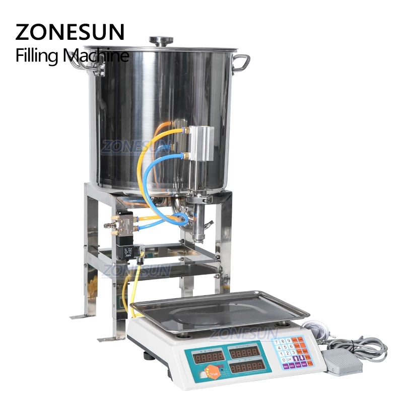 ZONESUN 50-2500g Pneumatic Paste Filling Ang Weighing Machine