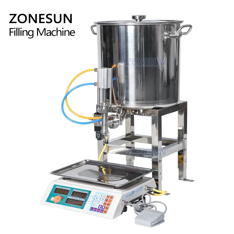 ZONESUN 50-2500g Pneumatic Paste Filling Ang Weighing Machine
