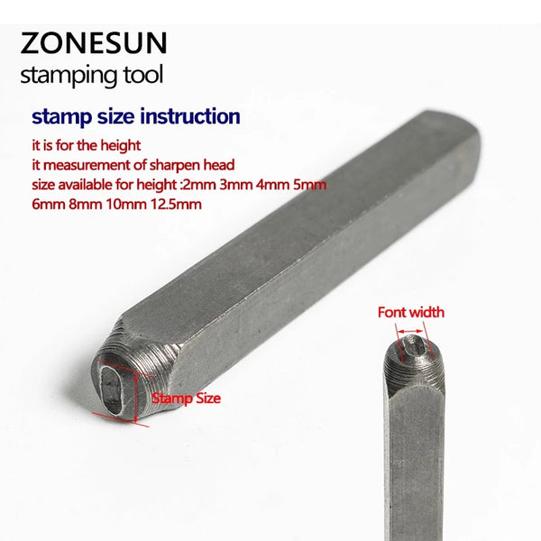 ZONESUN 9PCS Number " 0-9 " Steel Stamping Tools