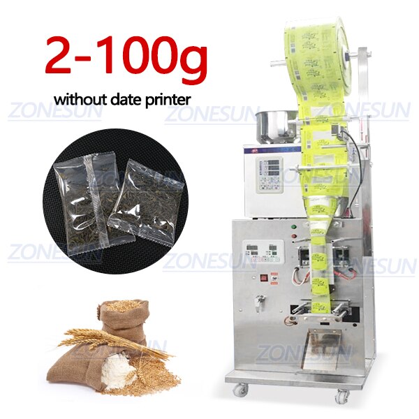 ZONESUN ZS-GZ5200 Powder Weighting Filling Sealing Machine With Date Printer - 2-100g / Without date coder / 110V - 2-100g / Without date coder / 220V