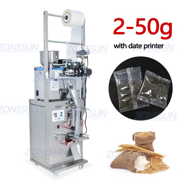 ZONESUN ZS-GZ5200 Powder Weighting Filling Sealing Machine With Date Printer - 2-50g / With date coder / 110V - 2-50g / With date coder / 220V