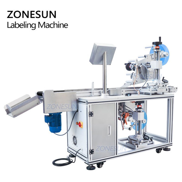 ZONESUN Automatic Double Sides Top & Bottom Flat Surface Labeling Machine