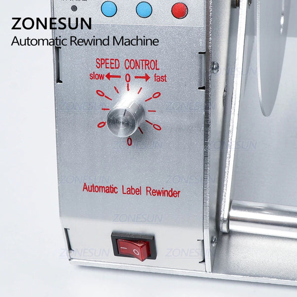 ZONESUN Automatic Flat Label Rewinding Machine For Clothing Wash Label Barcode